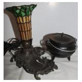 Tiffany Style Desk Lamp w/ Tray &