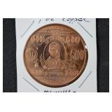 1oz Copper McKinley coin .999