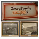 Town & Country Electric Wood Sign & 2 Pictures: