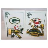 2 Green Bay Packers Ornaments: