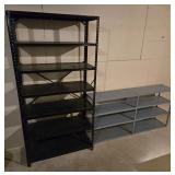 2 Metal Shelves: Black 36x16x70.5,