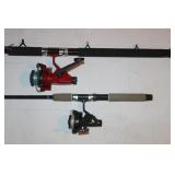 1 Zebco & 1 Shakespeare Rod & Reel Combos
