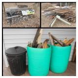 Mixed Wood, Firewood Pile, Barrels & Cement
