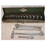 19 pc SK 1/2' Socket Set; 7/16' through1-1/8'