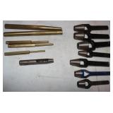 8 pc 1/4'-3/4' Hole Punches, 5 Brass Punches