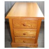 3 Drawer End Table w/ Pop Out Magazine Rack;