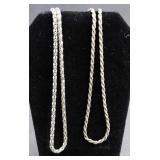 .925 Sterling Silver Necklaces Total Weight 11.68