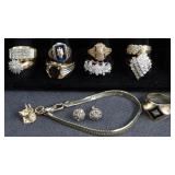 Plated 10K Rings, Earrings and 14K Plated