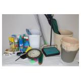 Cleaning Supplies, 2 Umbrellas & Clock;