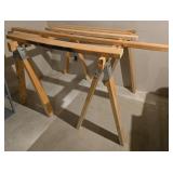 2 Wooden Saw Horses w/ Wood:  48'x36'