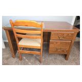 2 Drawer Wooden Desk w/ Chair 47.5x23.5x27,
