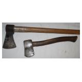 2 Wooden Handle Axes, 20' & 13'