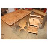 Wooden Table, Shelf, Chair & Stool: