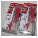 2 New Milwaukee 9 pc. Sawzall Blade Sets