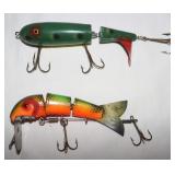 2 Vintage wooden Jointed Lures ( Bud Stewart?)