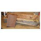 Vintage Wood Sled & Shovel: Sled 17x57x9 &