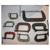 8 C-clamps: Craftsman 9', 2) 4', 4) 3' 1) 2-1/2'