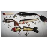 5 Vintage Wooden Fishing Lures