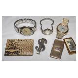 3 Watches, 3 Money Clips & 1 Money Clip w/