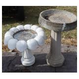 2 Concrete Bird Baths 20x19', 17x26'