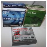 46 Rds. 20 Ga Shotgun Shells: Remington, Federal,