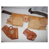 2 Leather Tool Holders & 1 Leather Tool Belt