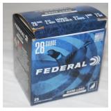 25 Rds. Federal 28 Ga Shotgun Shells 7.5 Shot