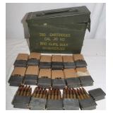 136 Rds. .30 Cal M2 Ammo on 8 Round Clips