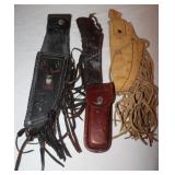 1 Uncle Henry & 3 Leather Sheaths