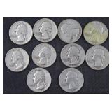 10 Quarters 90% Silver: 3) 1960, 2) 1950, 5) 1951