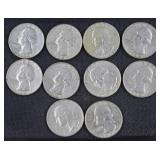 10) 1964 Quarters (90% Silver)