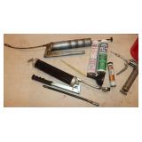 3 grease Guns, 3 Tubes of grease, Funnel,