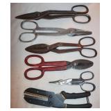 5 Tin Snips, Craftsman Handi-cut;