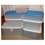 7 Clear Plastic Storage Totes w/ Lids: