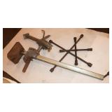 Vintage Bumper Jack, 2) 4 way Lug Wrenches &