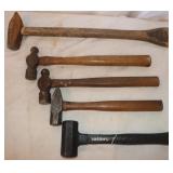 5 Hammers: 2 Ball Peen 2 sledge, 1 mallet