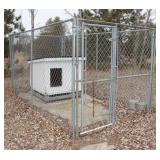 Chain Linked Dog Kennel W/ Dog house: