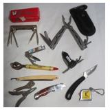 4 Knives & 3 Multi tools