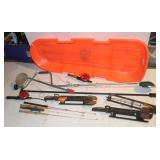 Ice Fishing Tip Ups, Jig Poles, Auger, Spud Bar &