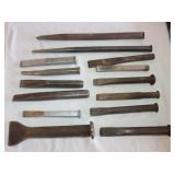 13 large Punches and chisels