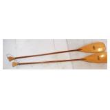 2) 64' long Wooden Canoe Paddles;
