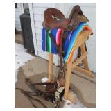 Vintage Cavalry Saddle w/ Extra Straps, Cinches, &