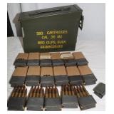 136 Rds. .30 Cal M2 Ammo on 8 Round Clips