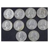 10) 1963 Quarters (90% Silver)