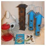 4 Bird feeders, 1 Birdhouse & 2 books
