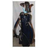 Vintage Wilson Golf Bag w/ 6 Clubs: