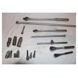 18 Craftsman Sockets, Ratchets, Braker Bars &