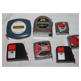 7 Tape measures: 5 Lufkin 10' to 25', Sears &