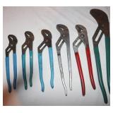 6 slip joint pliers: 16', 2) 12', 3) 10'