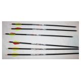6) 20' Wicked Ridge XX75 Aluminum Crossbow Bolts;